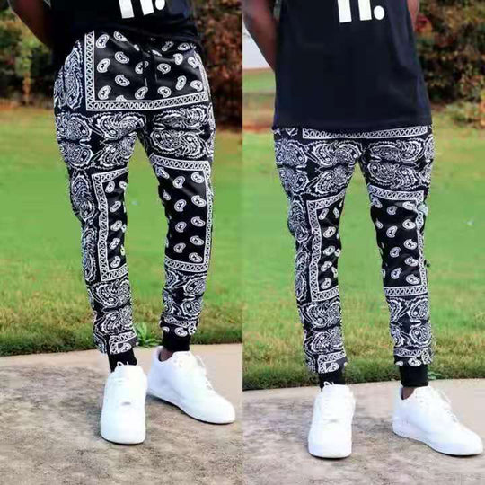 Herren Cargo-Jogginghose im extravaganten Paisley-Muster Heidi-Mode