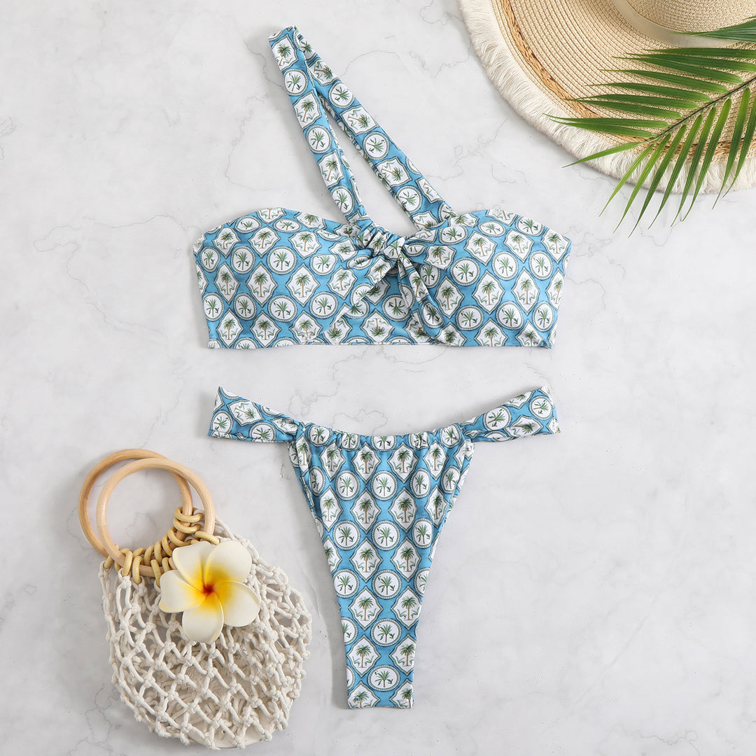Femme One-Shoulder Gemusterter Bikini Set Heidi-Mode