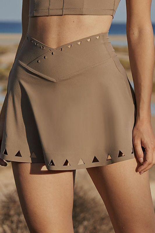 Heidi-Mode | A-Linie V-Taille Gefütterter Tennis Miniskirtsuit