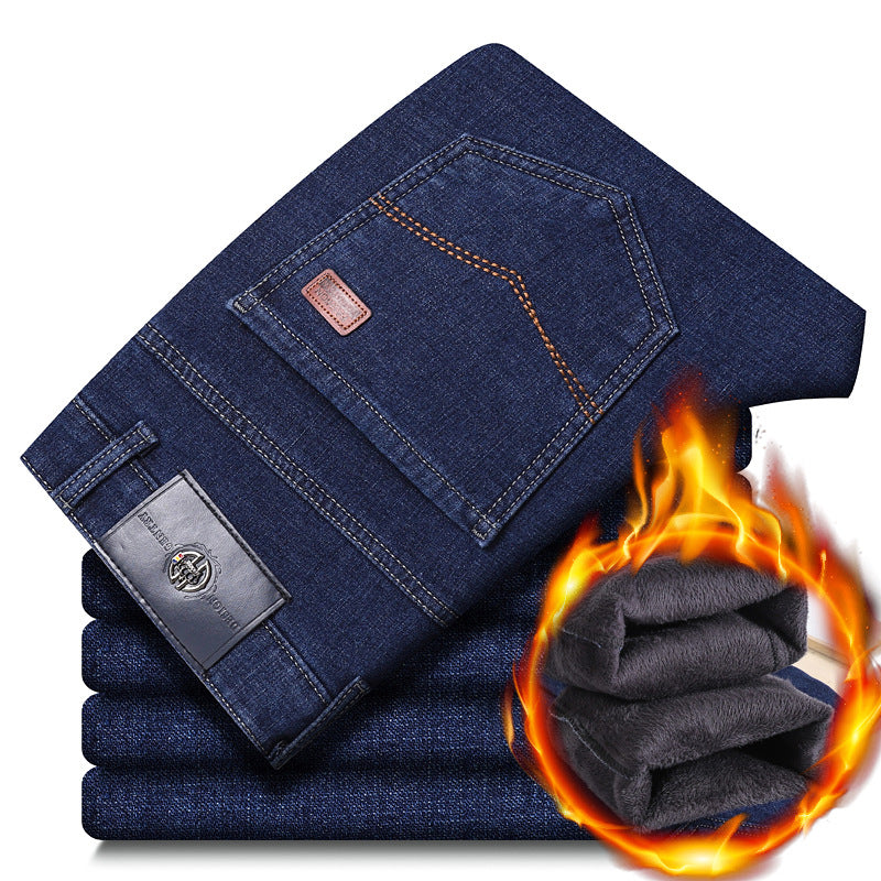Herren warme gefütterte Jeanshose mit klassischem Schnitt Heidi-Mode