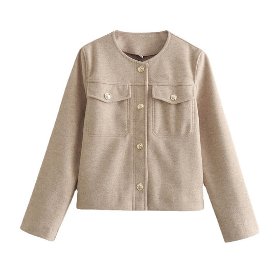 Damen moderne Jacke aus weichen Materialien mit strukturiertem Design Heidi-Mode