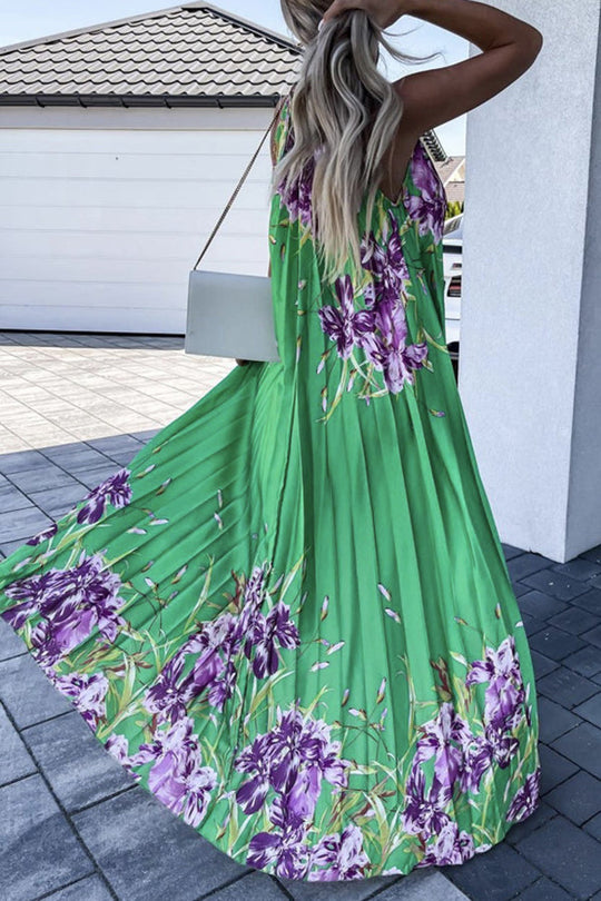 Heidi-Mode | Life in Floral Plissierter Neckholder Maxikleid