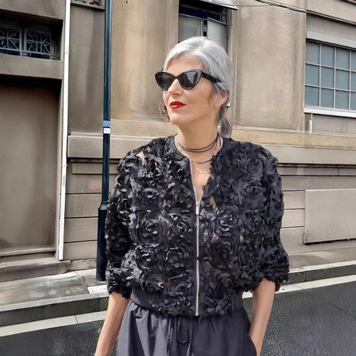 Damen Blumengestaltete Jacke Heidi-Mode