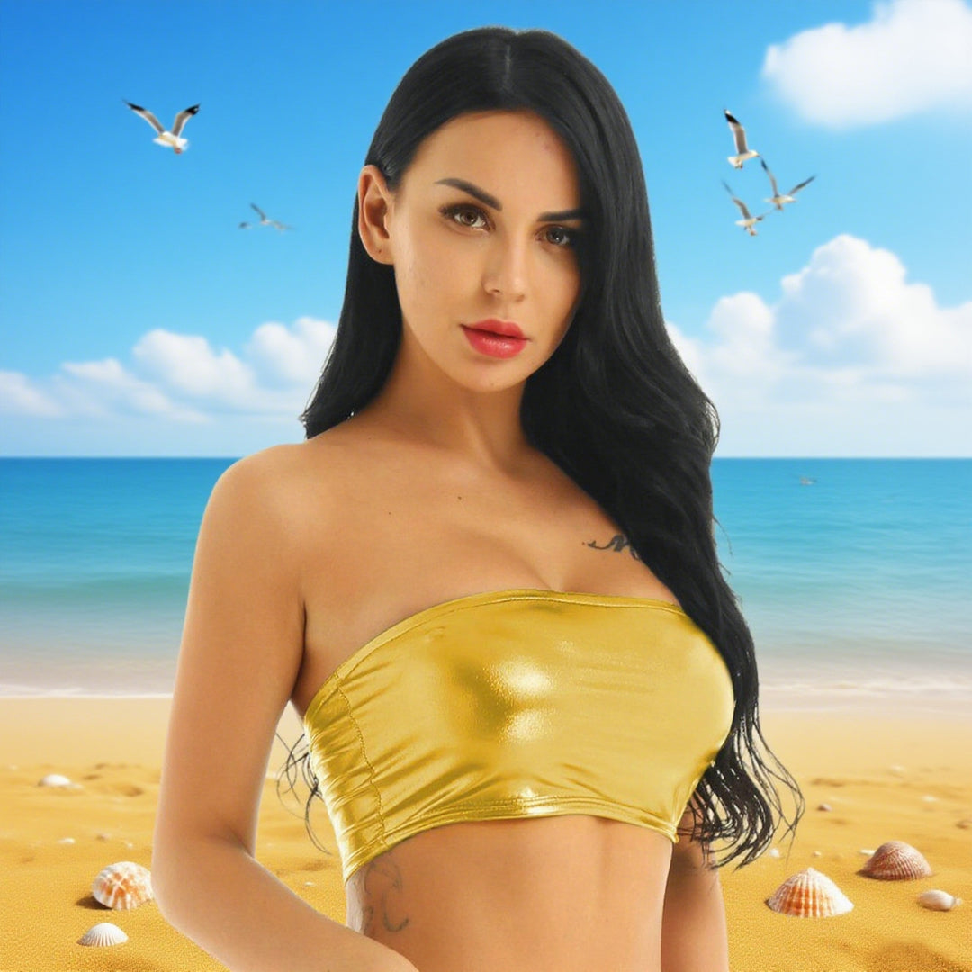 Damen Bustier im schimmernden Metallic-Design Heidi-Mode