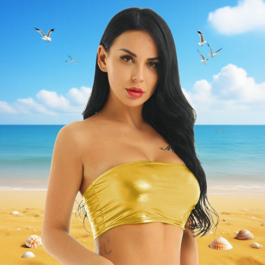 Damen Bustier im schimmernden Metallic-Design Heidi-Mode