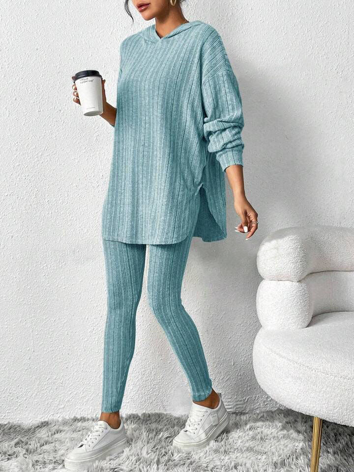 Damen lässiges Lounge-Outfit mit oversized Pullover und Leggings Heidi-Mode