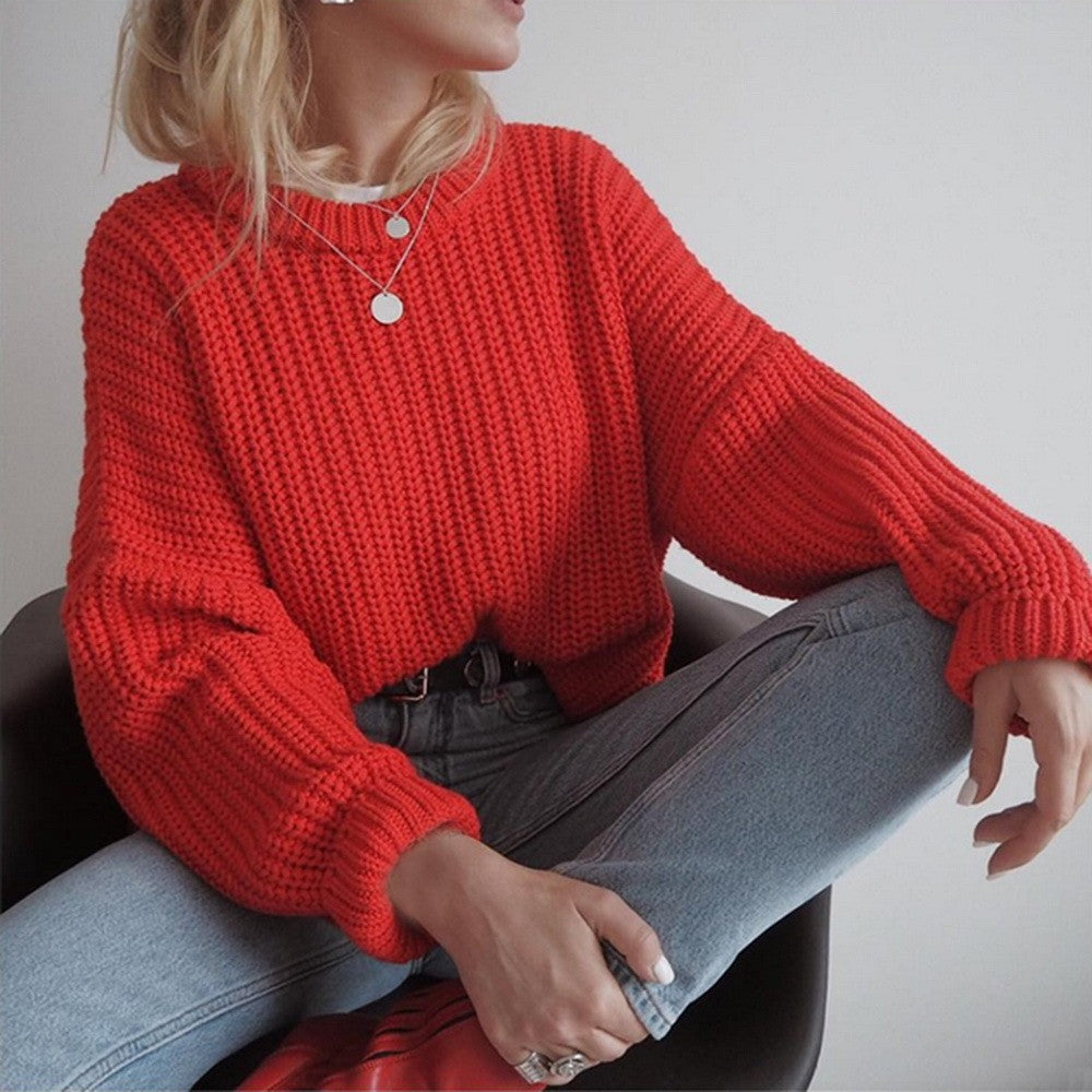 Damen oversized Strickpullover mit strukturierter Verarbeitung Heidi-Mode
