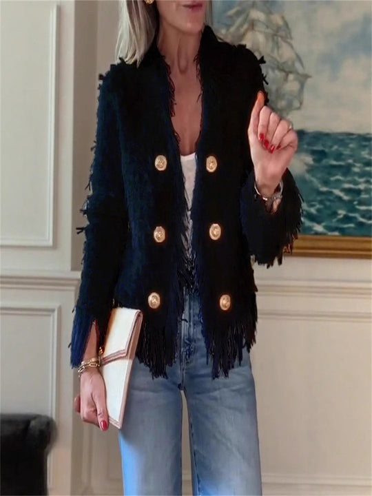 Damen modische Fransenjacke Heidi-Mode