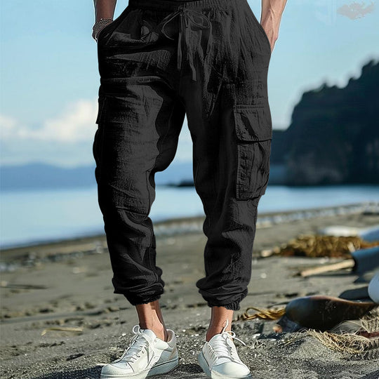 Herren Cargo-Hose mit elastischem Bund und praktischen Seitentaschen Heidi-Mode