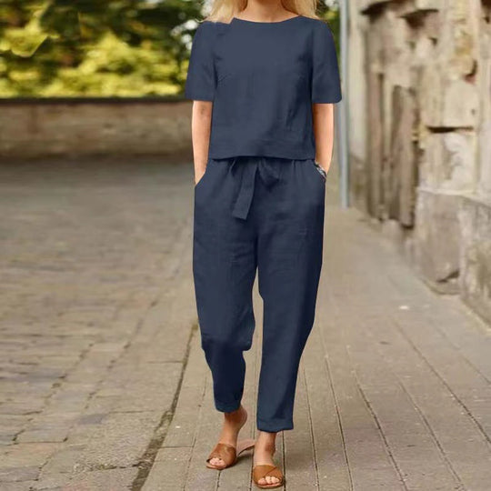Heidi Mode | Übergroße Bluse Hose mit weitem Bein Retro zweiteiliges Set