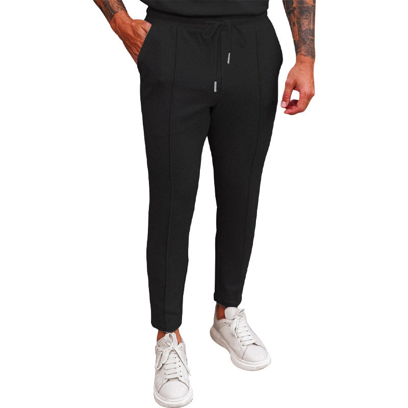 Damen bequeme Stretch-Jogginghose mit hohem Bund und Kordelzug Heidi-Mode