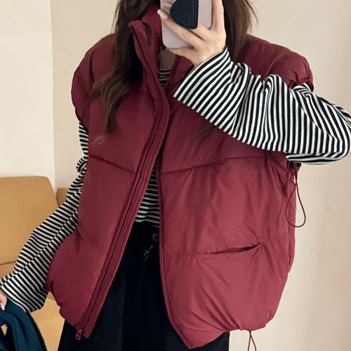 Damen Wattierte Freizeitweste mit hochabschließendem Kragen und praktischen Eingrifftaschen Heidi-Mode