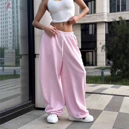Damen Bequeme Freizeithose mit weitem Schnitt und elastischem Bund Heidi-Mode