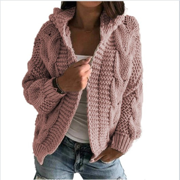 Damen Strickjacke mit voluminösem Zopfmuster und lässigem Schnitt Heidi-Mode