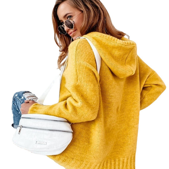 Damen Sweatshirt mit Kapuze und Kängurutasche Heidi-Mode