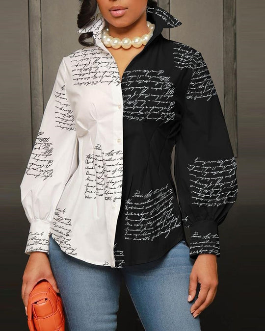 Damen modische Bluse mit geometrischem Design Heidi-Mode