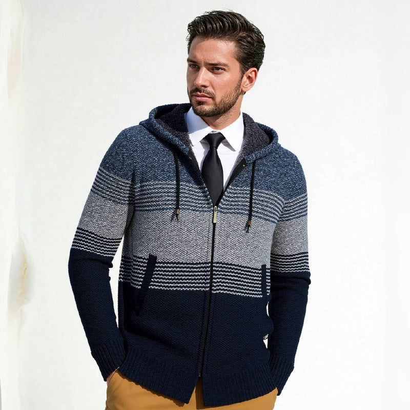 Herren Strickjacke mit Kapuze Heidi-Mode