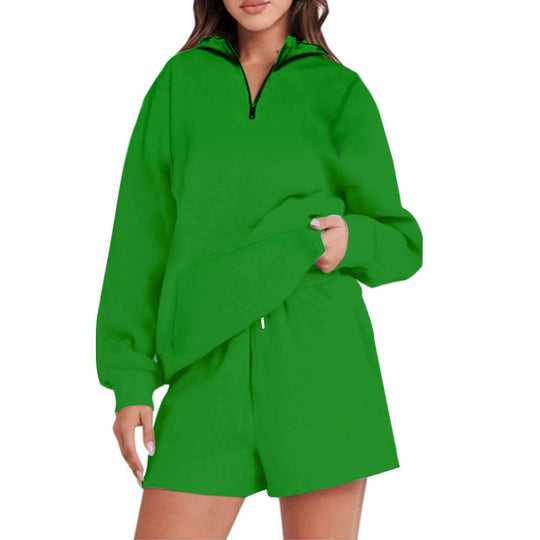 Damen lässiger Hoodie mit kurzem Schnitt und praktischen Taschen Heidi-Mode