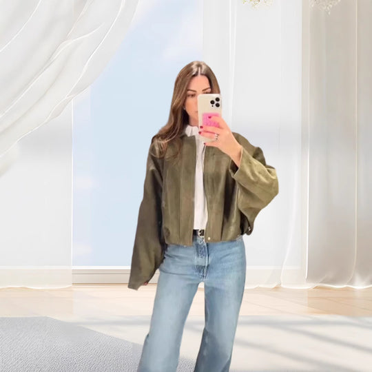 Damen elegante Wildlederjacke Heidi-Mode