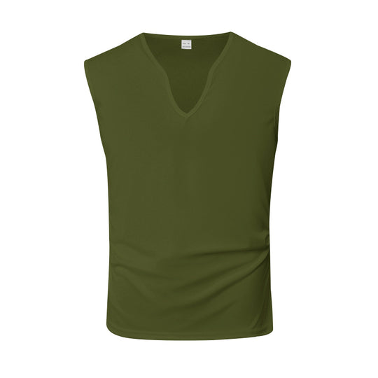 Herren ärmelloses V-Ausschnitt-Tanktop aus atmungsaktivem Stretchmaterial Heidi-Mode