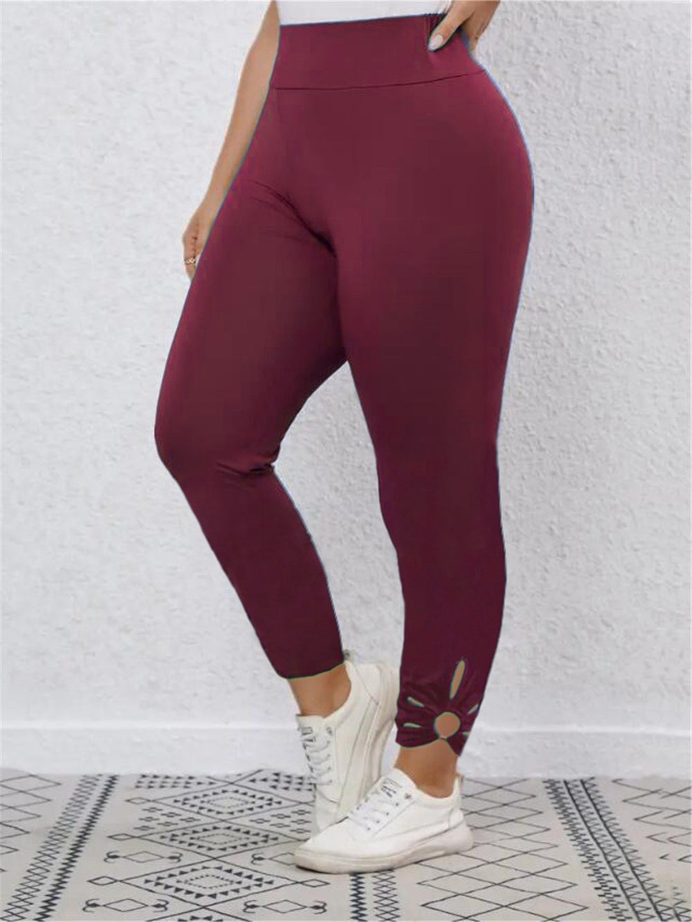 Damen Hochbundige Leggings mit stilvollen Schnittdetails Heidi-Mode
