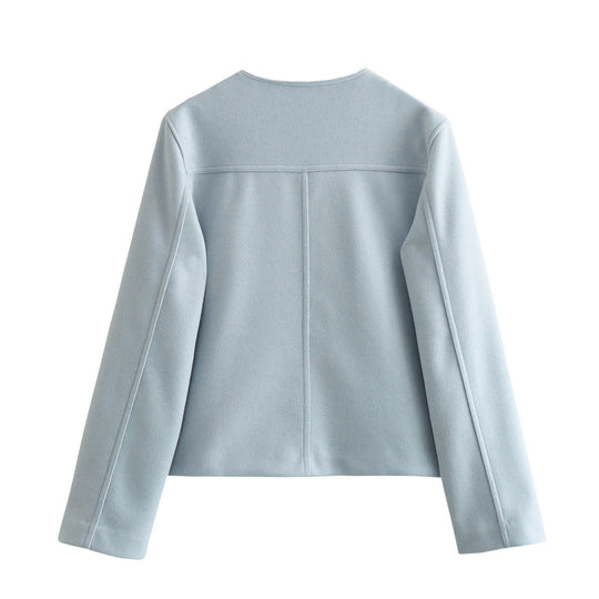 Damen moderne Jacke aus weichen Materialien mit strukturiertem Design Heidi-Mode