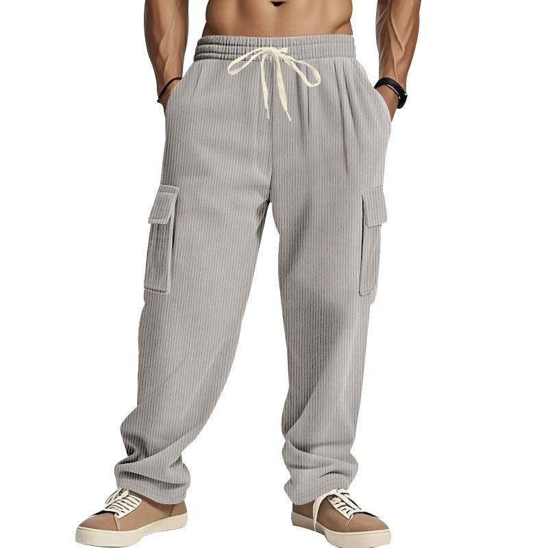 Herren Cargo-Hose mit gestreiftem Design und praktischen Seitentaschen Heidi-Mode