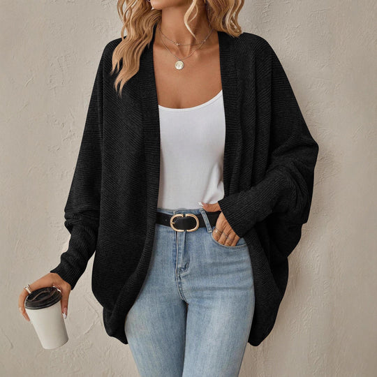 Damen Oversized Strickjacke mit großzügigem Schnitt und feiner Textur Heidi-Mode