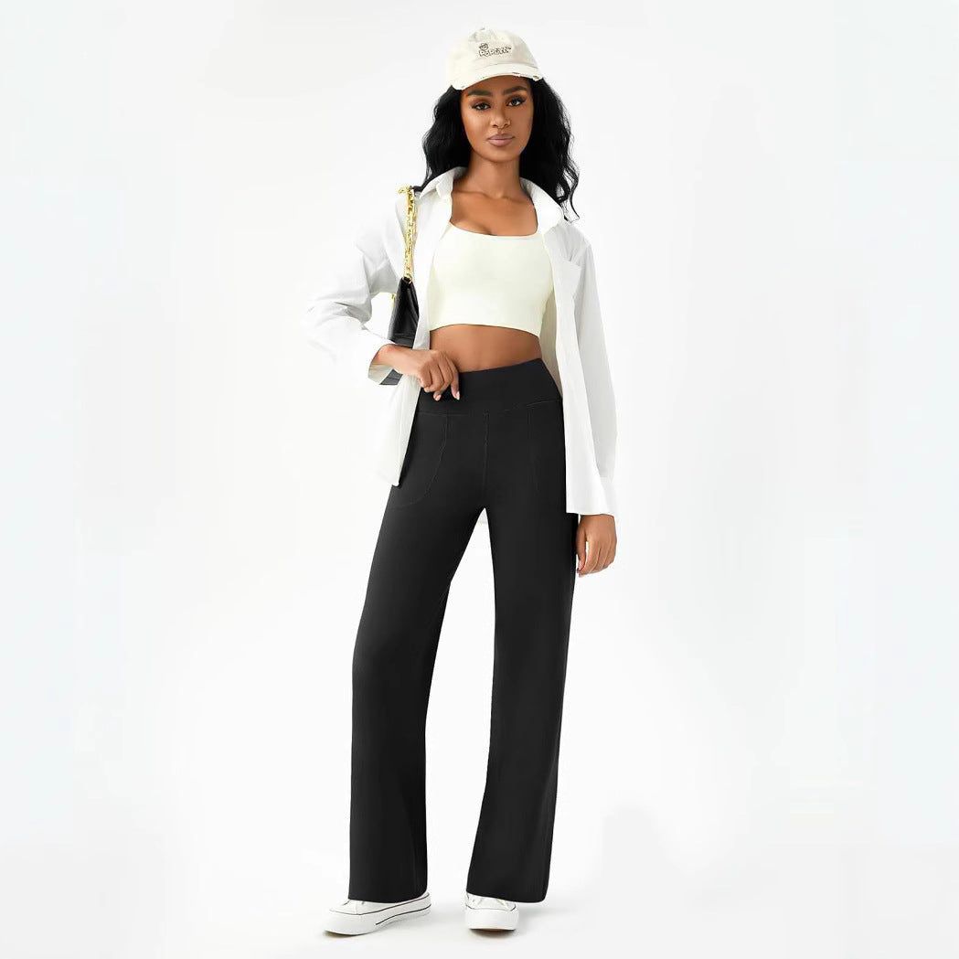 Damen bequeme Freizeithose mit seitlichen Taschen und elastischem Bund Heidi-Mode