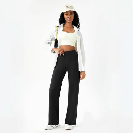 Damen bequeme Freizeithose mit seitlichen Taschen und elastischem Bund Heidi-Mode