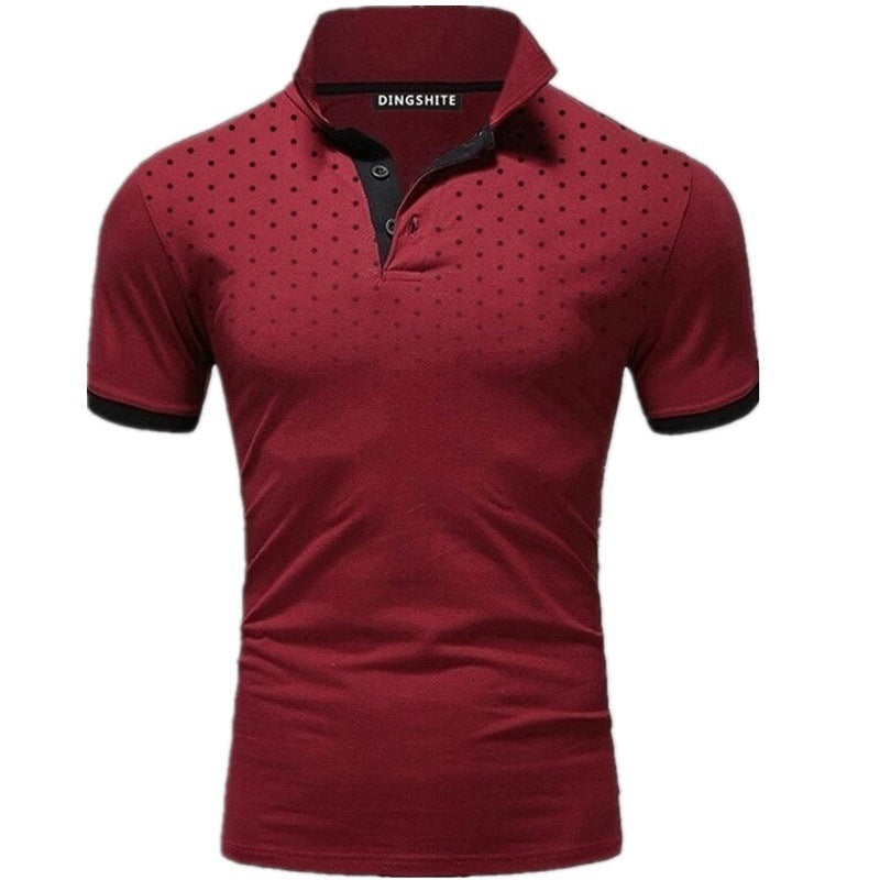 Herren Poloshirt mit modernen Punktdesign und atmungsaktiven Eigenschaften Heidi-Mode