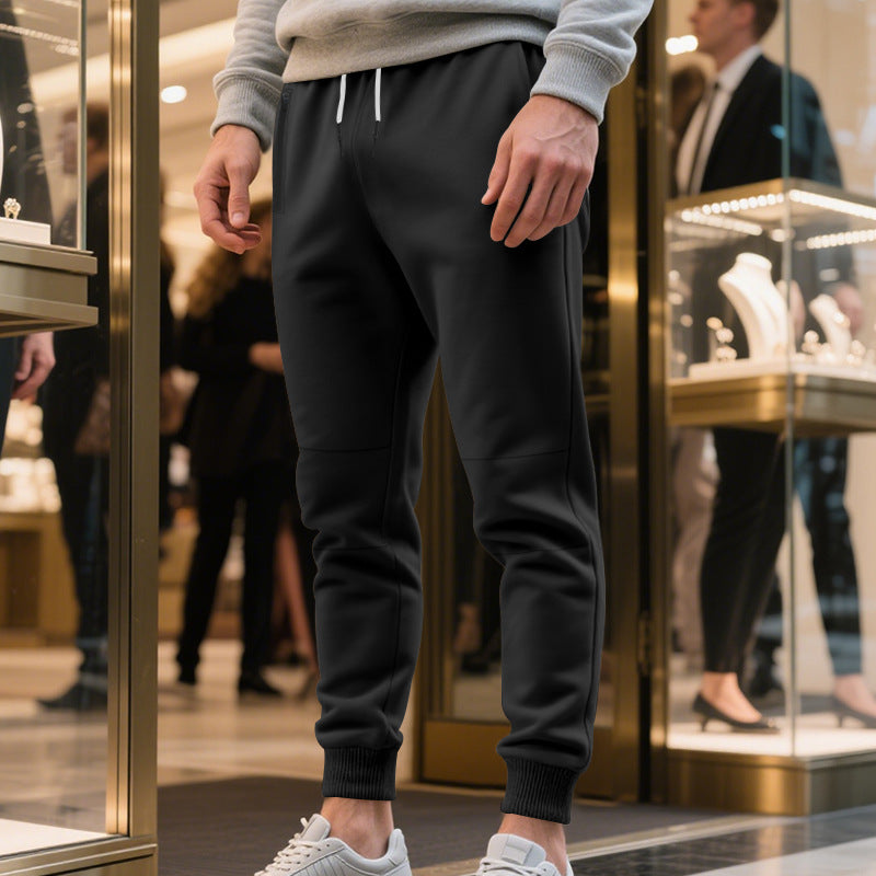 Herren Freizeit Jogginghose mit seitlichem Kontrast und elastischem Bund Heidi-Mode