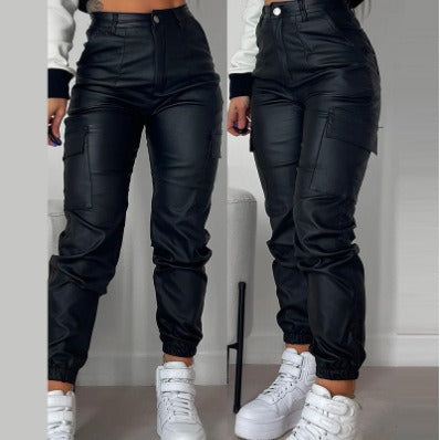 Damen Cargo-Hose mit elastischem Bund und praktischen seitlichen Taschen Heidi-Mode