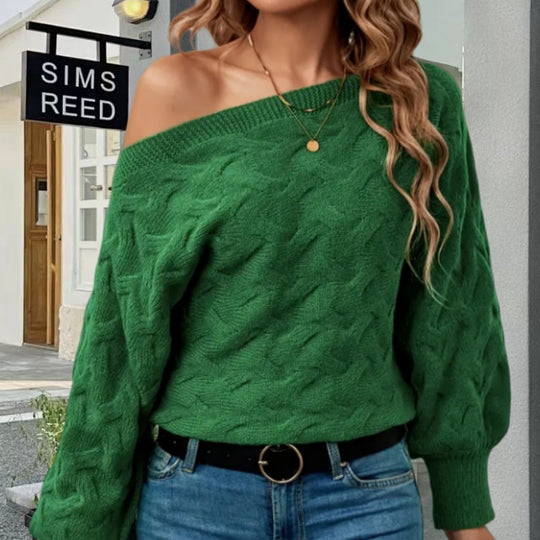 Damen Oversized Strickpullover mit strukturiertem Design Heidi-Mode