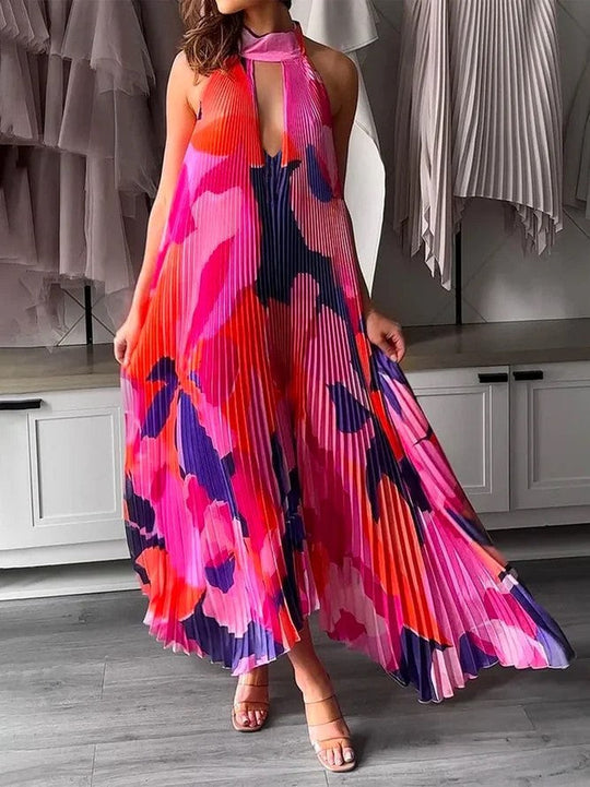 Heidi-Mode | Maxi Kleid Halter Plissee