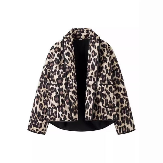 Damen Steppjacke im eleganten Leopardenmuster Heidi-Mode