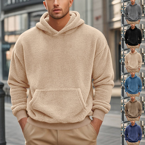 Herren übergroßer Fleece-Hoodie mit Kängurutasche und gemütlichem Schnitt Heidi-Mode