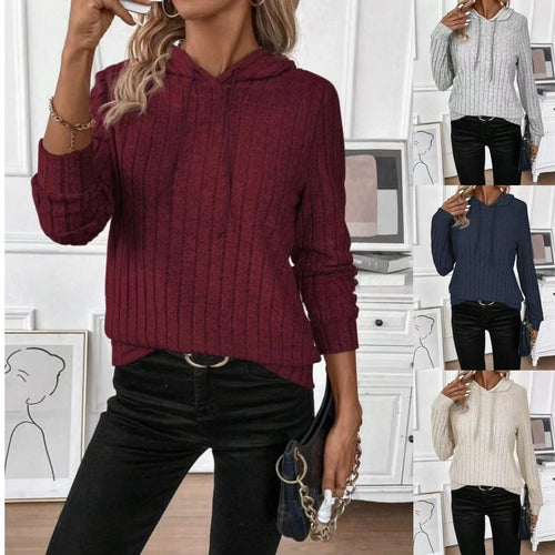 Damen Fleece Kapuzenpulli im Rippdesign Heidi-Mode