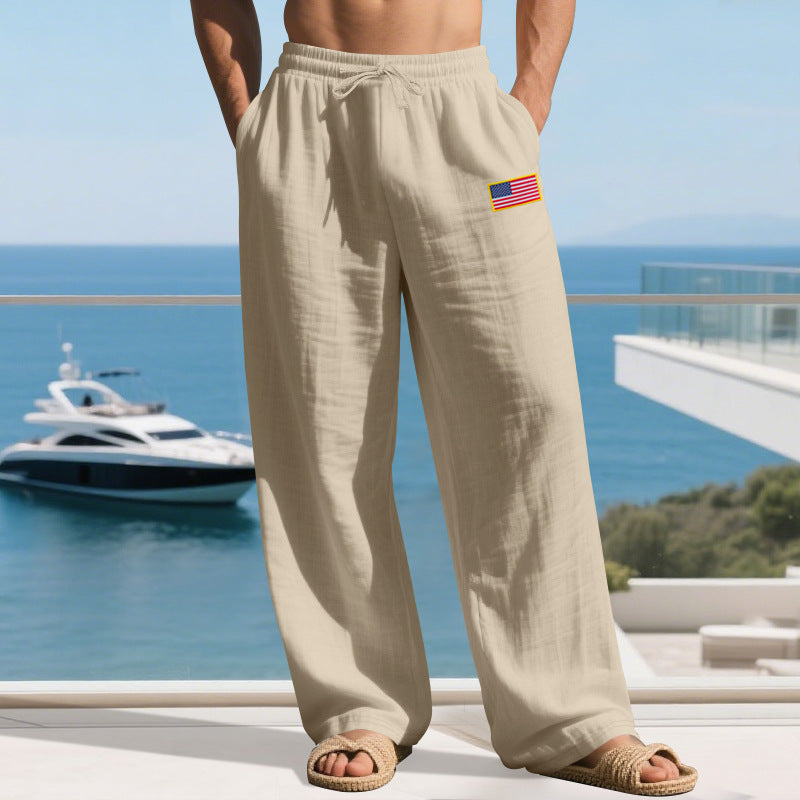 Herren lässige Freizeithose mit elastischem Bund und praktischen Seitentaschen Heidi-Mode