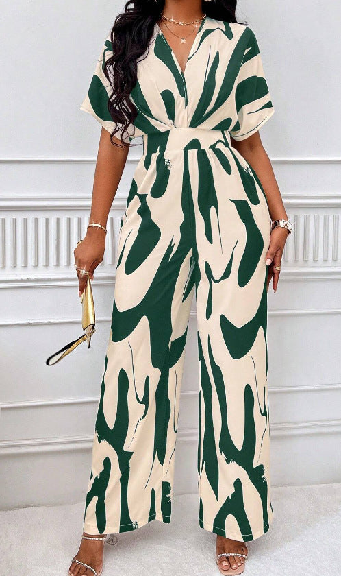 Damen Jumpsuit mit weiten Ärmeln und elegantem Gürtel Heidi-Mode