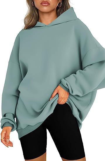 Damen Oversized Kapuzenpullover aus kuscheligem Sweatstoff mit tiefen Schultern Heidi-Mode