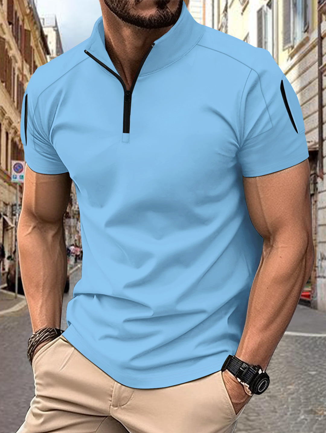 Herren Kurze Ärmel Poloshirt Heidi-Mode