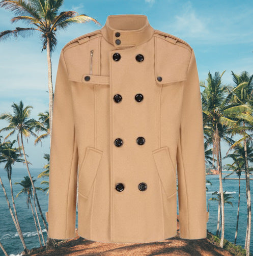 Herren eleganter Doppelreiher-Mantel mit modernen Akzenten Heidi-Mode