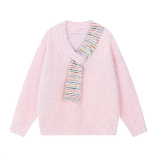Damen Kuscheliger Pullover mit innovativem Schal-Detail Heidi-Mode