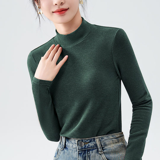 Damen Turtleneck Shirt aus weicher Stretchmaterialmischung mit eleganten Details Heidi-Mode