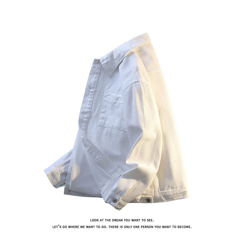 Herren lässige Jacke mit zwei Brusttaschen und sanfter Textur Heidi-Mode