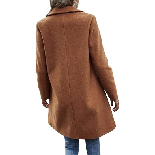 Damen modischer Wollmantel mit elegantem Revers Heidi-Mode