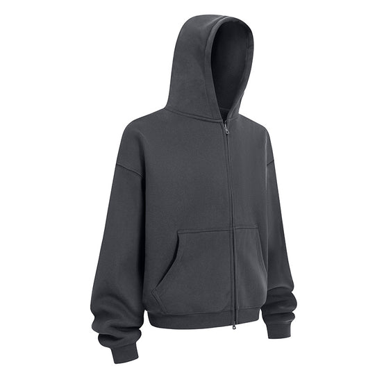 Damen entspannte Kapuzenjacke aus weichem Sweatmaterial mit praktischen Seitentaschen Heidi-Mode