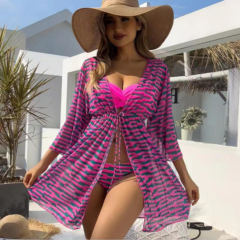 Damen Bikiniset mit raffiniertem Wickel-Design und modischem Kimono Heidi-Mode