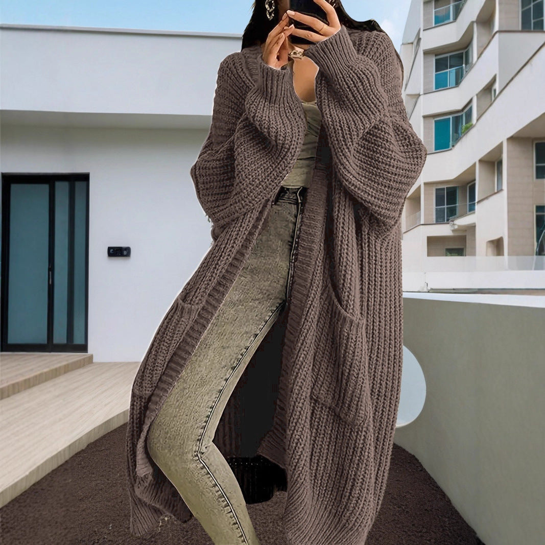 Damen Großer Strickcardigan mit offenen Ärmeln und gemütlichem Schnitt Heidi-Mode